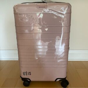 Beis Travel Medium Check-In Roller Atlas Pink WITH Luggage Cover Pre-owned